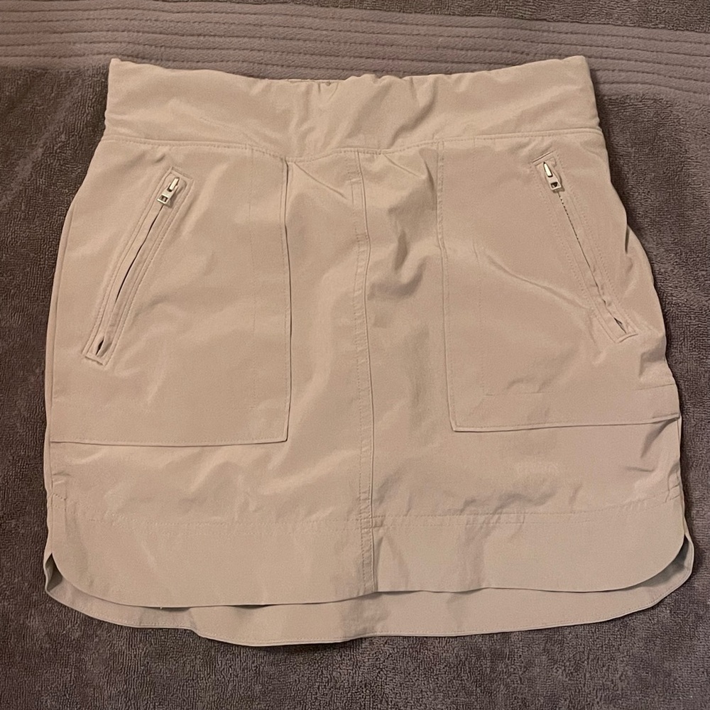 Athleta Skort Womens 2 Athleisure Casual Stretch Zip Pockets Gray Golf Tennis